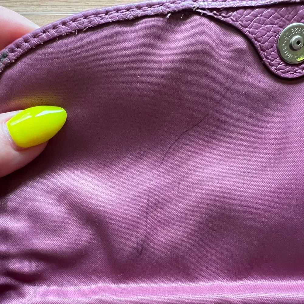Coach Purple Pebbled Leather Clutch - Picture 12 of 15